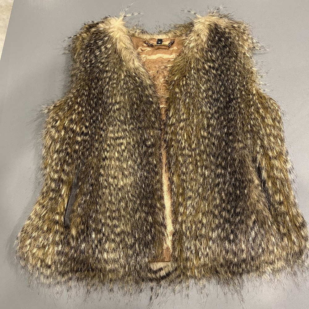 Faux Fur Vest with Pockets